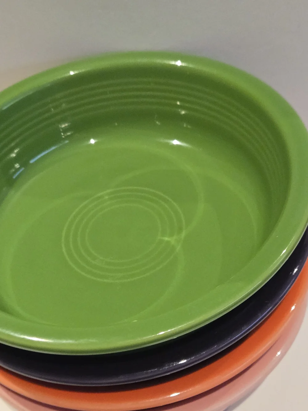 FIESTA Homer Laughlin Coupe Bowls Green Orange Pink Purple Soup 7